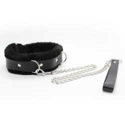 fur lined bondage slave collar