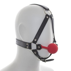 premium hush silicone ball gag harness