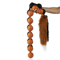 9 balls anal beads butt plug with tail